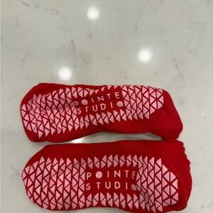 Pointe Studio Red Yoga Grip Socks